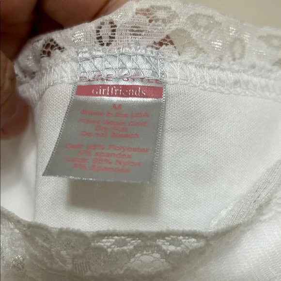 Pure Style Lace Crop Top White Semi-Sheer Gorgeous Rose Floral Lace Overlay M - Picture 3 of 10